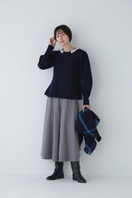 ◆ビジュー付きペプラムニット（０７７３２７０２０６）