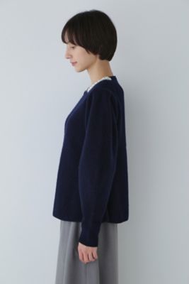 ◆ビジュー付きペプラムニット（０７７３２７０２０６）