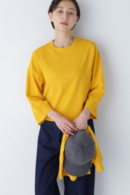 【SALE】human woman (Women)/ヒューマンウーマン コットンポリエステルキュプラニットプルオーバー(0773270800) イエロー トップス【三越伊勢丹/公式】