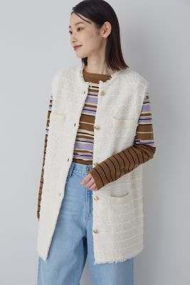 ＜human woman (Women)＞◆ミックスツイードニットジレ（０７７３２７０８０５）