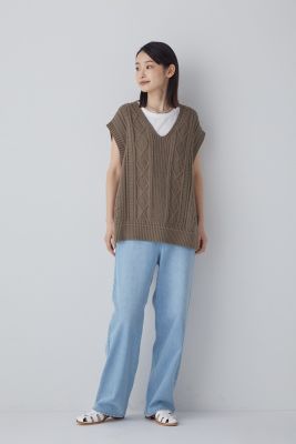 ◆ケーブル編みニットベスト（０７７３２７０８０６）