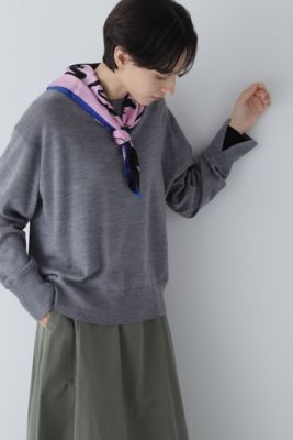 ◆二重襟袖プルオーバーニット（０７７３２７０９０２）