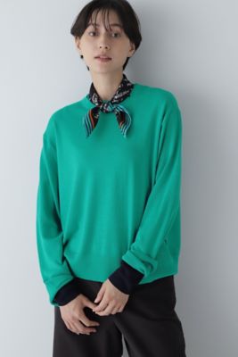 ◆二重襟袖プルオーバーニット（０７７３２７０９０２）
