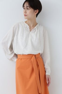 【SALE】human woman (Women)/ヒューマンウーマン ドットプリントブラウス(0774110200) ホワイト トップス【三越伊勢丹/公式】