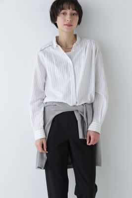 human woman ストライプブラウス（シアストライプブラウス