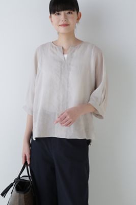 【SALE】human woman (Women)/ヒューマンウーマン 160/1ラミープルオーバー(0774110502) ベージュ トップス【三越伊勢丹/公式】