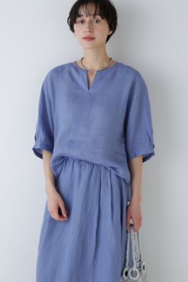 【SALE】human woman (Women)/ヒューマンウーマン 160/1ラミープルオーバー(0774110502) ブルー トップス【三越伊勢丹/公式】