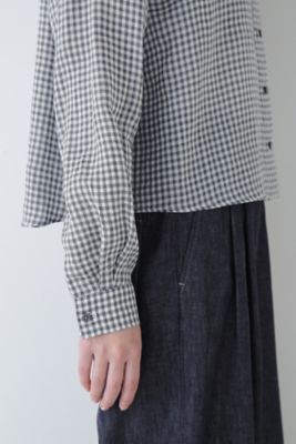 ◆１６０／１ラミーチェック柄ブラウス（０７７４１１０５０６）