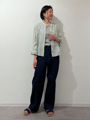 ◆１６０／１ラミーチェック柄ブラウス（０７７４１１０５０６）