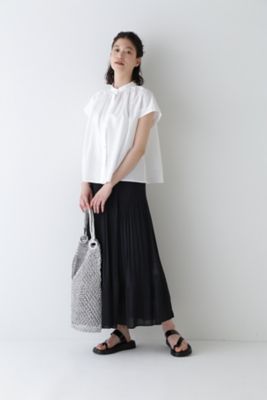 ◆綿麻フレンチスリーブブラウス（０７７４１１０６０１）