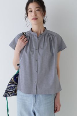 ◆綿麻フレンチスリーブブラウス（０７７４１１０６０１）