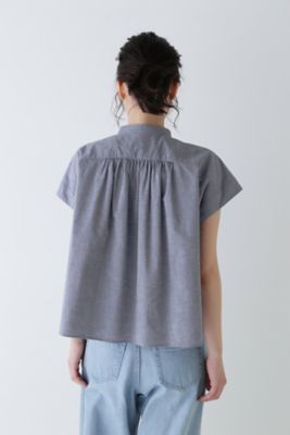 ◆綿麻フレンチスリーブブラウス（０７７４１１０６０１）