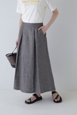 ＜human woman (Women)＞◆綿麻シャンブレースカート（０７７４１２０４００）