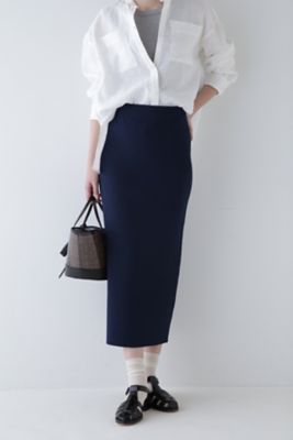 【SALE】human woman (Women)/ヒューマンウーマン リブニットスカート(0774127400) ネービー ロングスカート【三越伊勢丹/公式】