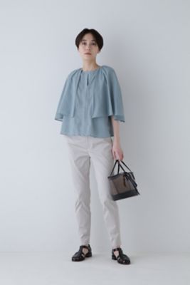 ◆サテンストレッチスリムパンツ（０７７４１３０４０２）