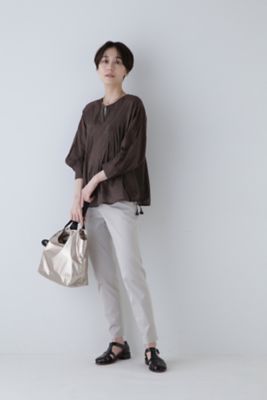 ◆サテンストレッチスリムパンツ（０７７４１３０４０２）