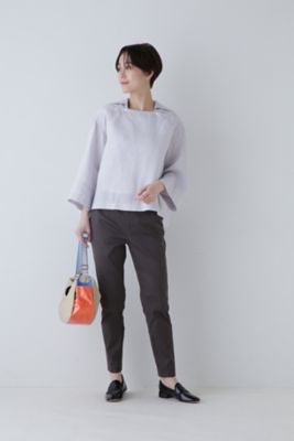 ◆サテンストレッチスリムパンツ（０７７４１３０４０２）