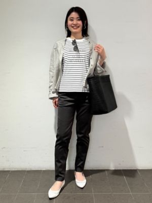 ◆サテンストレッチスリムパンツ（０７７４１３０４０２）