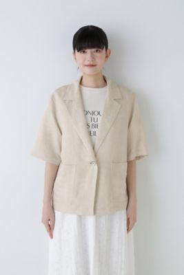 ◆ポプリンワッシャーハーフスリーブジャケット（０７７４１５０５００）