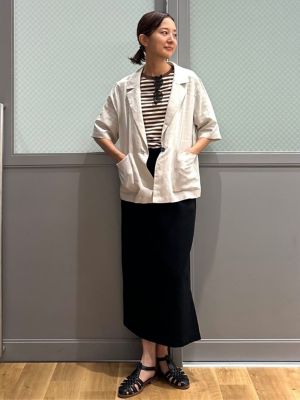 ◆ポプリンワッシャーハーフスリーブジャケット（０７７４１５０５００）