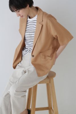 ◆ポプリンワッシャーハーフスリーブジャケット（０７７４１５０５００）