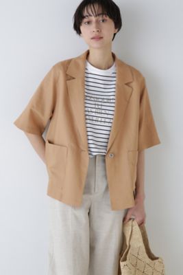 ◆ポプリンワッシャーハーフスリーブジャケット（０７７４１５０５００）