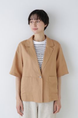 ◆ポプリンワッシャーハーフスリーブジャケット（０７７４１５０５００）
