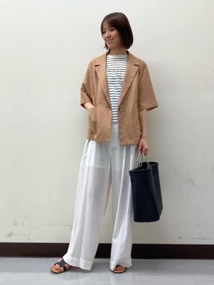 ◆ポプリンワッシャーハーフスリーブジャケット（０７７４１５０５００）