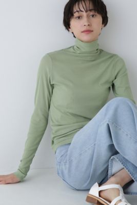 human woman (Women)/ヒューマンウーマン シアータートルカットソー(0774160215) グリーン トップス【三越伊勢丹/公式】