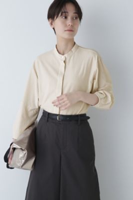 ＜human woman (Women)＞◆鹿の子ジャージーストライプシャツ（０７７４１６０３０２）