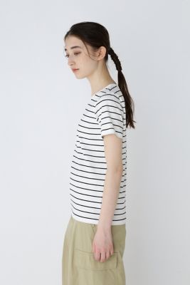 ◆オーガニック綿天竺半袖ボーダーＴシャツ（０７７４１６０３０７）