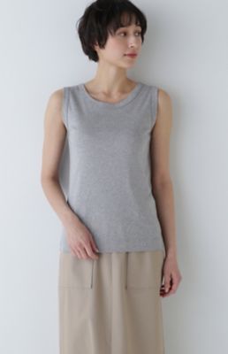 human woman (Women)/ヒューマンウーマン オーガニックコットンタンクトップ(0774160312) 020グレー トップス【三越伊勢丹/公式】