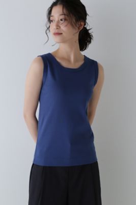 human woman (Women)/ヒューマンウーマン オーガニックコットンタンクトップ(0774160312) ブルー トップス【三越伊勢丹/公式】