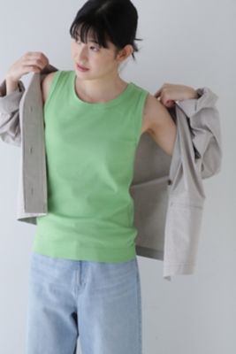 human woman (Women)/ヒューマンウーマン オーガニックコットンタンクトップ(0774160312) グリーン トップス【三越伊勢丹/公式】