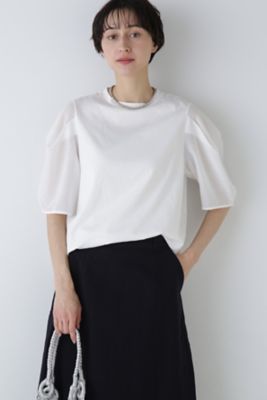 human woman (Women)/ヒューマンウーマン ◆袖布帛ドッキングプルオーバー（０７７４１６０５００）