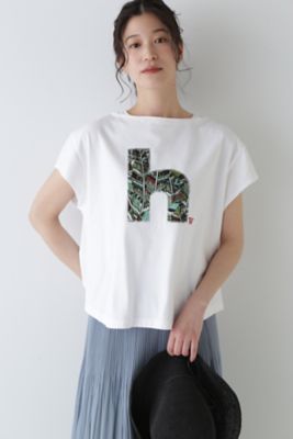 ＜human woman (Women)＞◆パッチワークフェザー柄カットソー（０７７４１６０５０６）