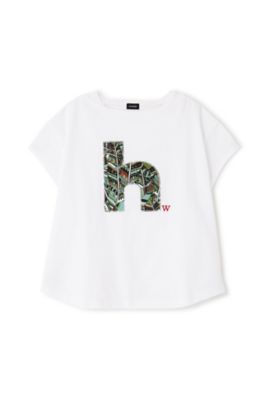 ◆パッチワークフェザー柄カットソー（０７７４１６０５０６）