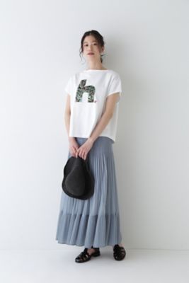 ◆パッチワークフェザー柄カットソー（０７７４１６０５０６）