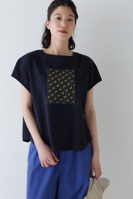 ＜human woman (Women)＞◆パッチワークチョウ柄カットソー（０７７４１６０５０７）