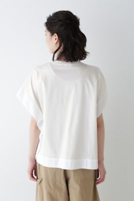 human woman 異素材コンビカットソー 24SS 日本製 ◇異素材コンビカットソー（0774160601） | human