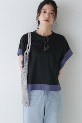 ◇異素材コンビカットソー（0774160601） | human