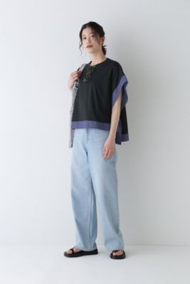 human woman 異素材コンビカットソー 24SS 日本製 ◇異素材コンビカットソー（0774160601） | human