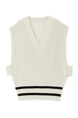 ARGUE◇ニットベスト(厚手)/FREE/ウール/CRM/無地 Argue（レディース