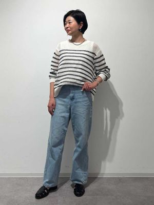◆メッシュボーダーニット（０７７４１７０３０２）