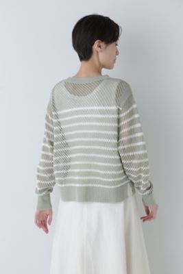 ◆メッシュボーダーニット（０７７４１７０３０２）