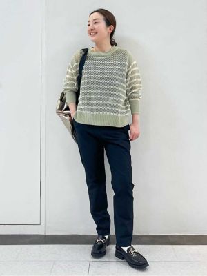 ◆メッシュボーダーニット（０７７４１７０３０２）