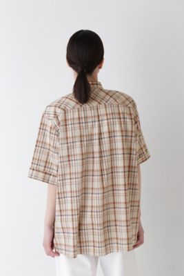 ◆綿麻半袖チェックシャツ（０７７４２１０７００）