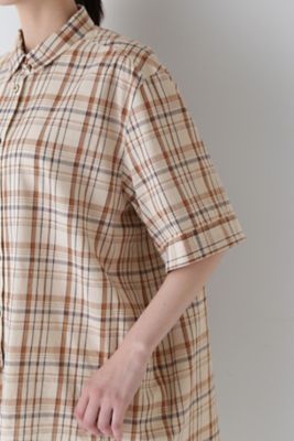 ◆綿麻半袖チェックシャツ（０７７４２１０７００）