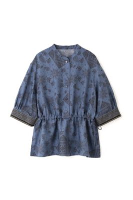 ◆モロッカンプリントウエストギャザーブラウス（０７７４２１０７０５）
