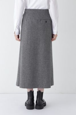 エトロ　ラップスカート　刺繍・ツィード ◇ヘリンボーンツィードラップ風スカート（0774220100